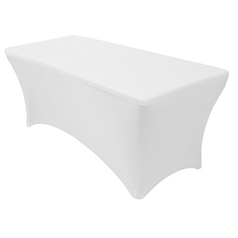 6' Stretch Table Cover- White