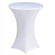 Stretch Cocktail Table Cover 30" Round 42" Tall (White)