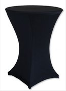 Stretch Cocktail Table Cover 30” Round 42" Tall (Black)