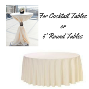 132" Round Tablecloth- Ivory