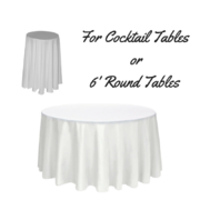132" Round Tablecloth- White