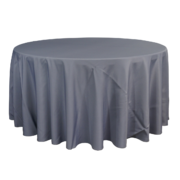 120" Round Tablecloth- Gray