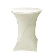  Stretch Cocktail Table Cover 30" Round 42" Tall (Ivory)