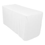 4' White Polyester Tablecloth