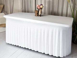 6’ White Skirt Tablecloth Spandex